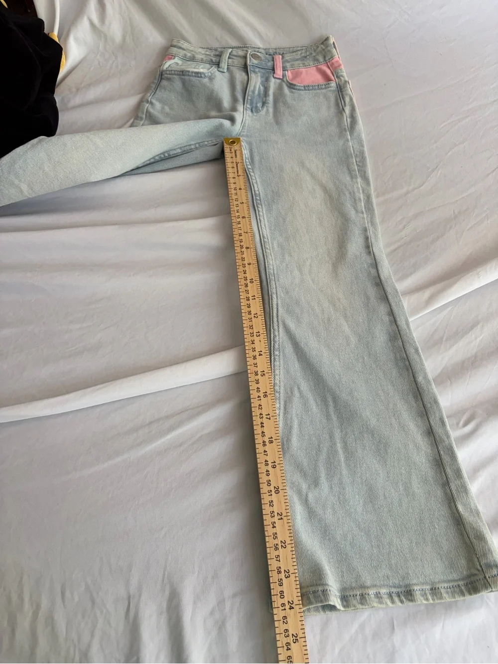 Justice Y2K Blue Denim Jacket (M)  & Jeans (size 8)with Pink Bear Patches NWT